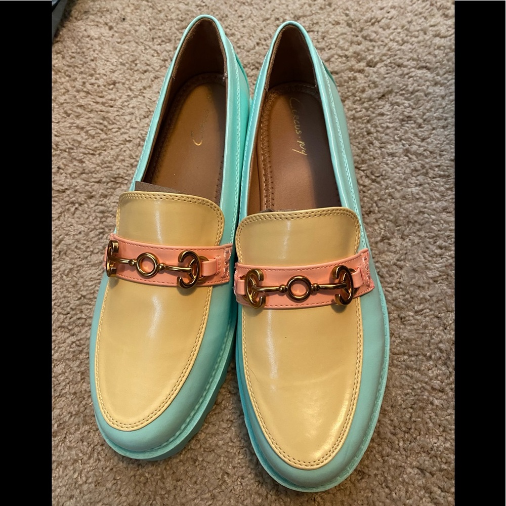 Circus by Sam Edelman Mint Green and Yellow Loafers